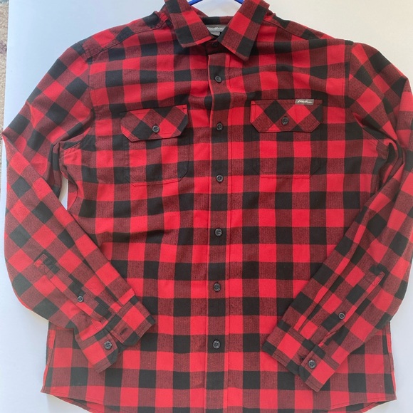 Eddie Bauer Buffalo Plaid Flannel Shirt Size Large - Picture 3 of 5